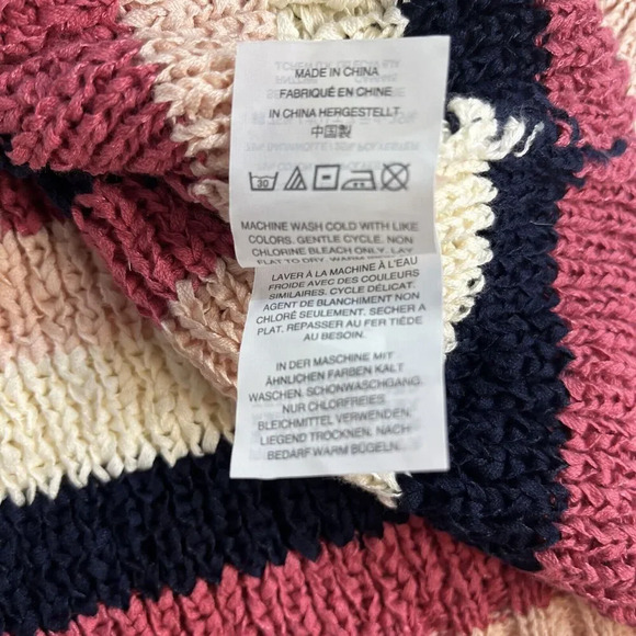 NEW! J. Crew Sweater Tank Stripe Navy Blue Rose Pink Ivory Sz XS Fall Winter - Picture 7 of 8